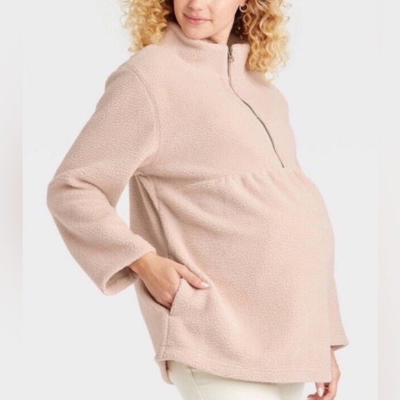 Isabel Maternity by Ingrid & Isabel Tops - Cozy Pink Maternity Pullover
